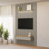 PAINEL RIPADO MODULAR 1.8 + NICHO CURVO 1.4 + PRATELEIRA CURVA 1.4