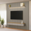 PAINEL RIPADO MODULAR 3.0 + NICHO CURVO 2.2 + PRATELEIRA CURVA 2.2