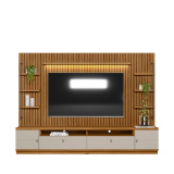 CONJUNTO RACK + PAINEL + 2 MODULO LATERAL OURO PRETO