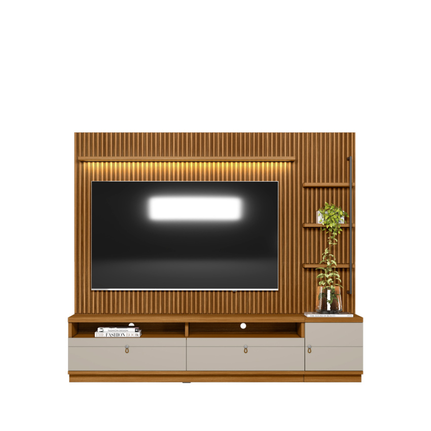 CONJUNTO RACK + PAINEL + 1 MODULO LATERAL OURO PRETO